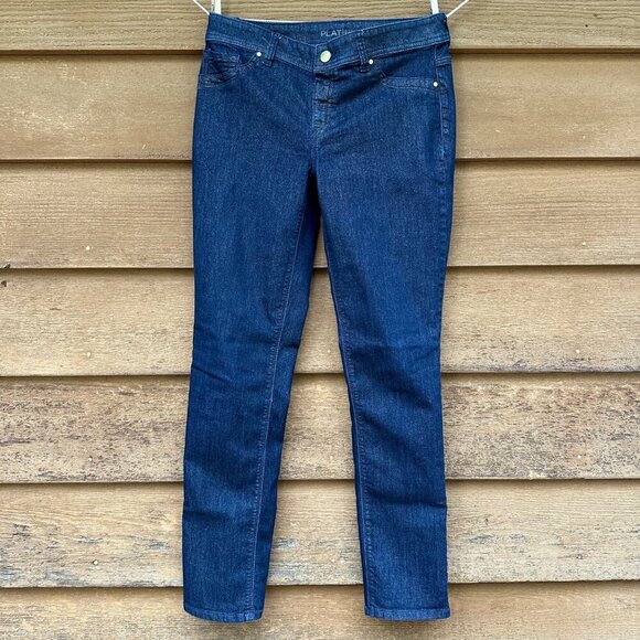 Chico’s Denim - Chico’s Platinum Blue Gold Sparkle Glittery Jeggings Size 00